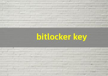 bitlocker key